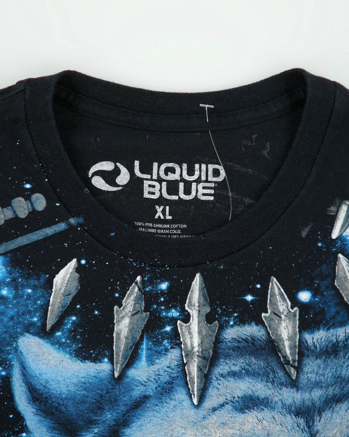 Vintage Liquid Blue Heavyweight Panther AOP Crewneck T-Shirt - XL