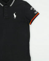 Vintage Polo Ralph Lauren Germany Football Big Pony Custom Slim Fit Short Sleeve Polo Shirt - M