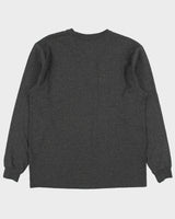 Vintage Carhartt Marl Grey Heavyweight Loose Fit Long Sleeve Henley T-Shirt - M