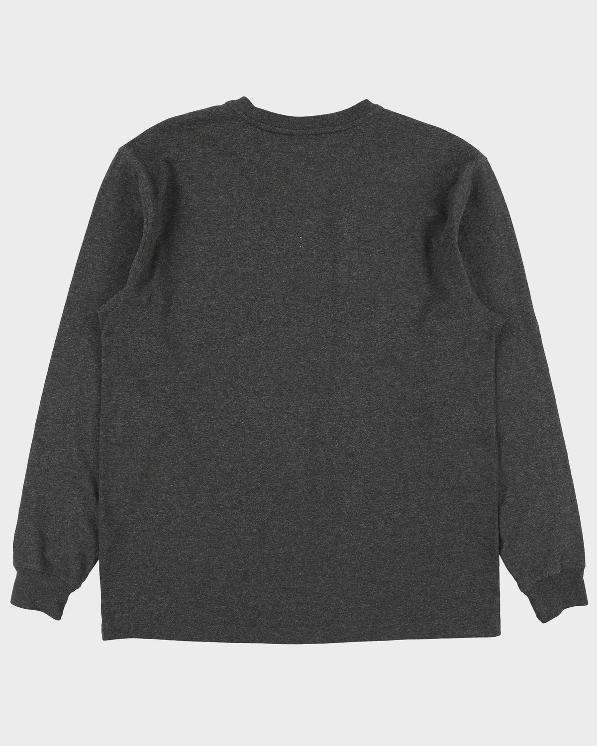 Vintage Carhartt Marl Grey Heavyweight Loose Fit Long Sleeve Henley T-Shirt - M