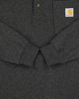Vintage Carhartt Marl Grey Heavyweight Loose Fit Long Sleeve Henley T-Shirt - M