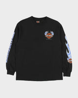Vintage Harley Davidson Honolulu Hawaii Heavyweight Flames Long Sleeve Crewneck T-Shirt - M