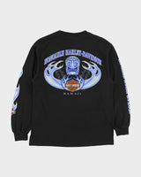 Vintage Harley Davidson Honolulu Hawaii Heavyweight Flames Long Sleeve Crewneck T-Shirt - M