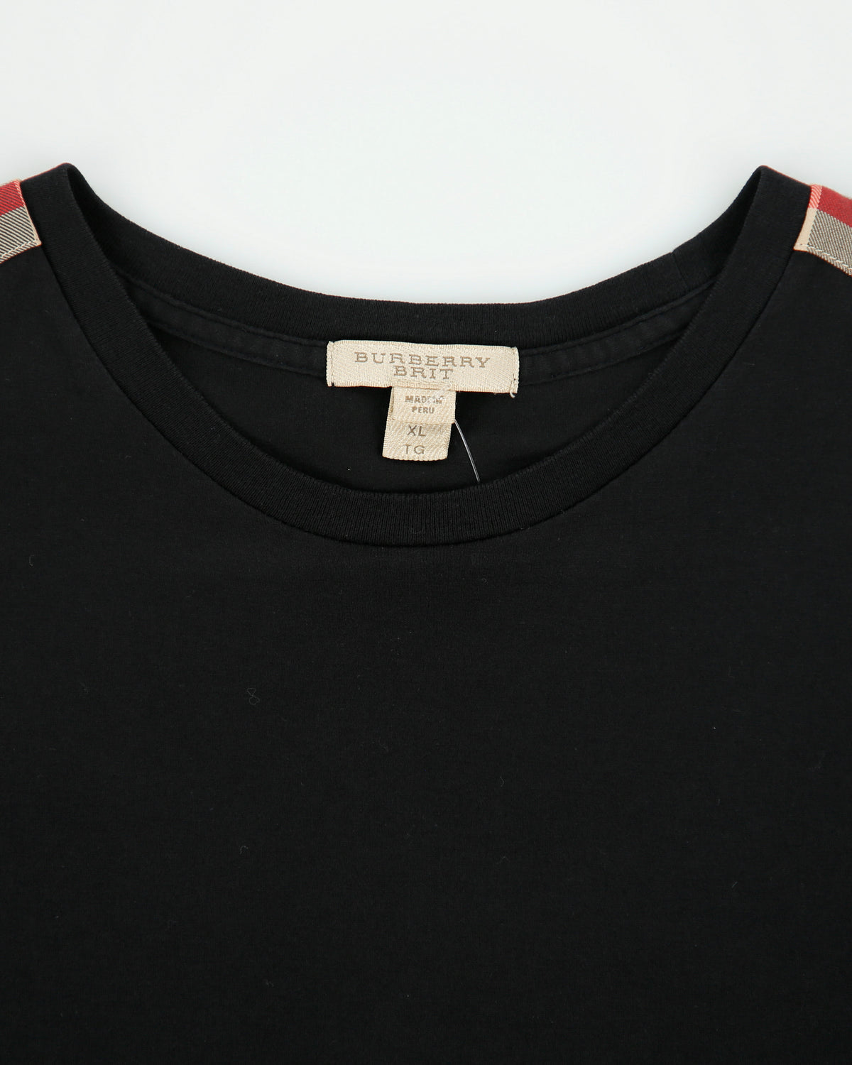 Vintage Burberry Brit Nova Check Pima Cotton Single Stitch Crewneck T-Shirt - XL