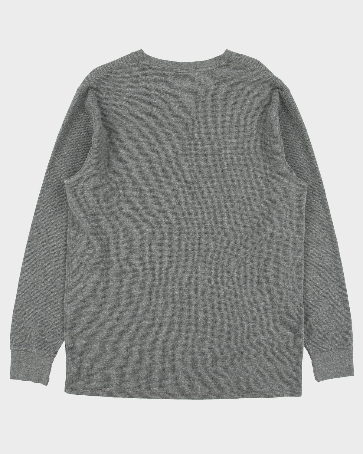 Polo Ralph Lauren Marl Grey Long Sleeve Waffle Henley T-Shirt - XL