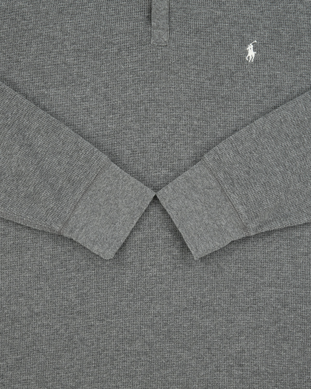 Polo Ralph Lauren Marl Grey Long Sleeve Waffle Henley T-Shirt - XL