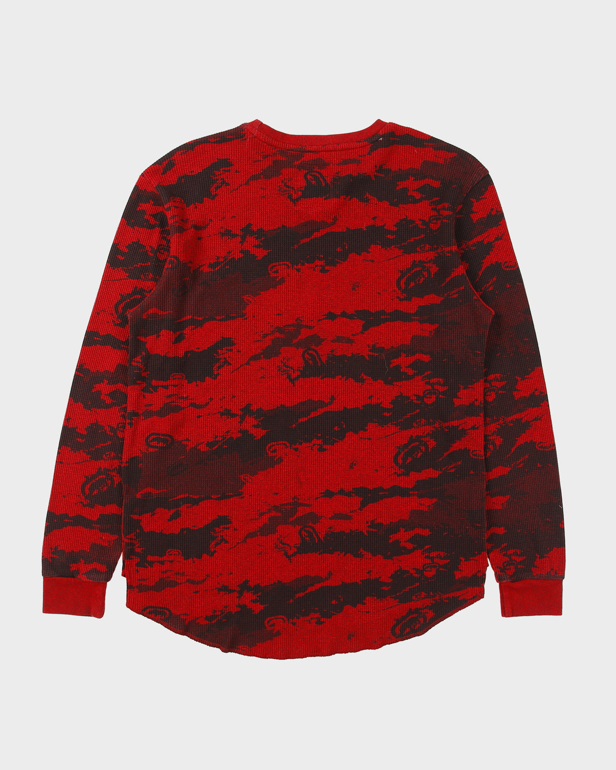 Vintage Y2K 00s Ecko UNLTD Camo Long Sleeve Crewneck Waffle T-Shirt - M