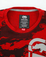 Vintage Y2K 00s Ecko UNLTD Camo Long Sleeve Crewneck Waffle T-Shirt - M