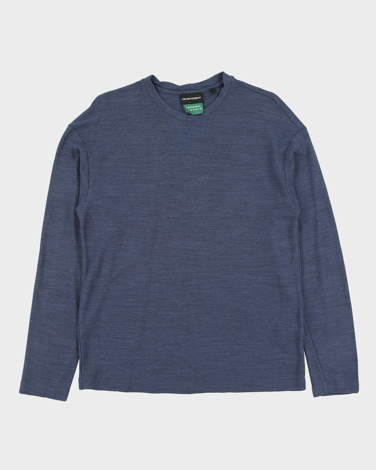 Emporio Armani E-Performance Wool Blend Crewneck Long Sleeve T-Shirt - M