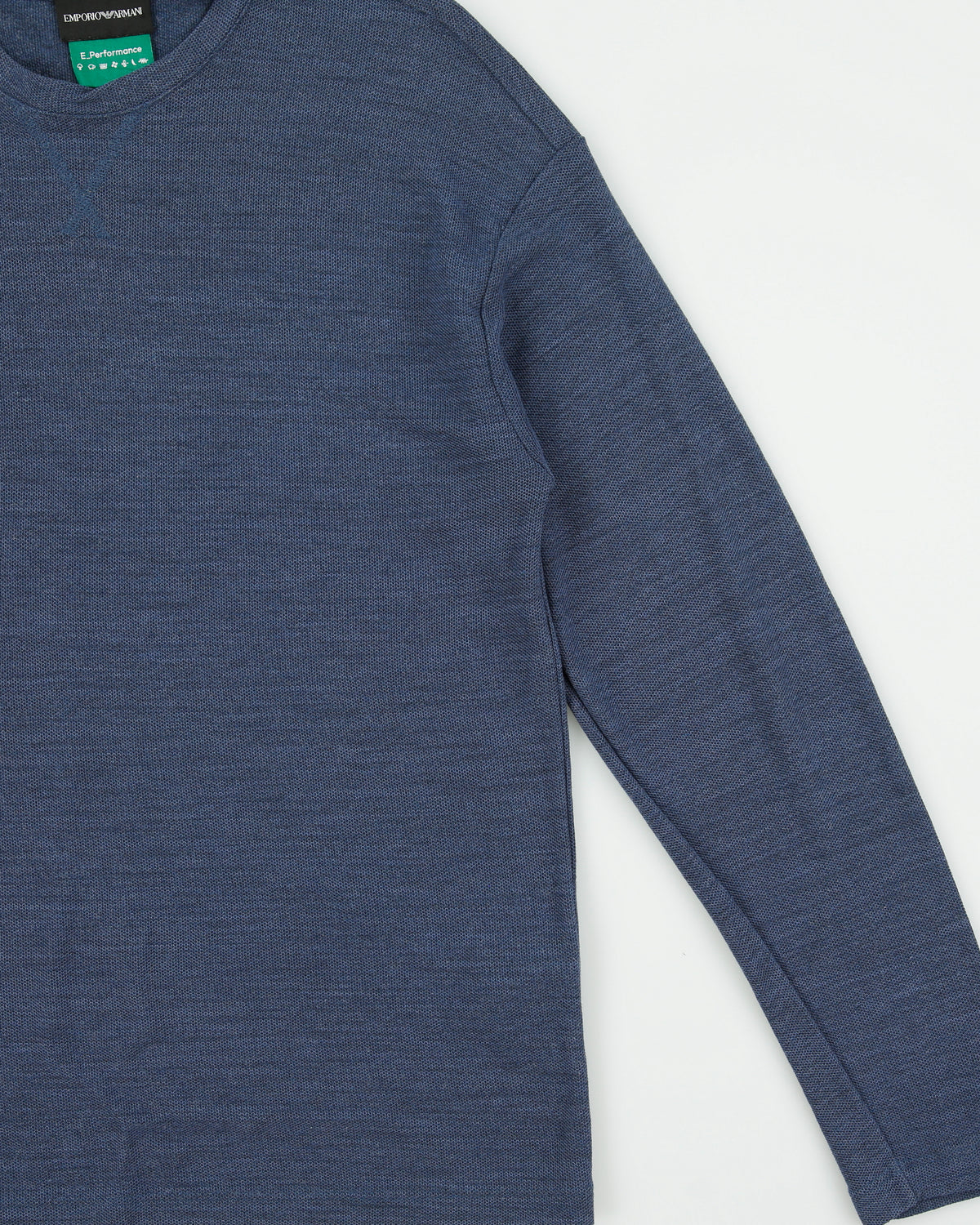 Emporio Armani E-Performance Wool Blend Crewneck Long Sleeve T-Shirt - M