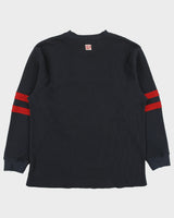 Vintage Y2K 00s Akademiks Heavyweight Patch Embroidered Crewneck Long Sleeve Waffle T-Shirt - XL