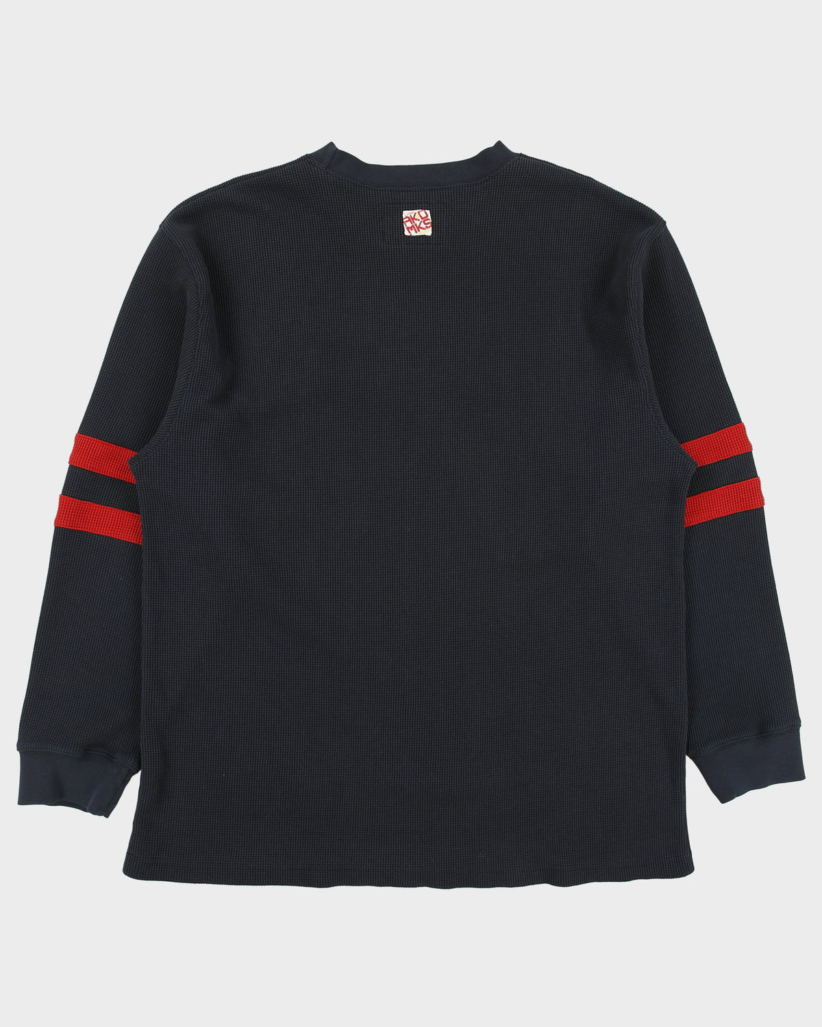 Vintage Y2K 00s Akademiks Heavyweight Patch Embroidered Crewneck Long Sleeve Waffle T-Shirt - XL