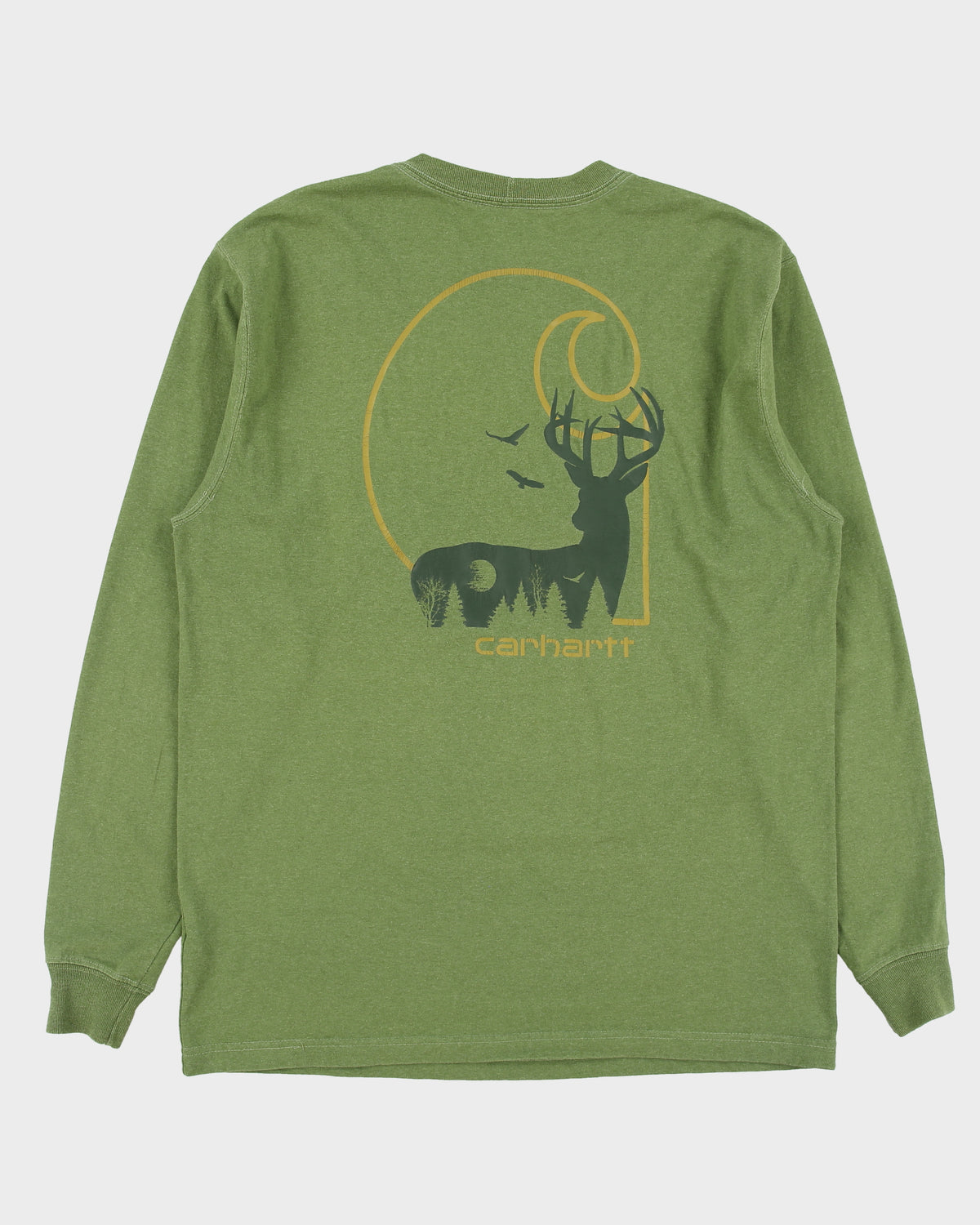 Vintage Carhartt Heavyweight Loose Fit Crewneck Long Sleeve Pocket T-Shirt - M