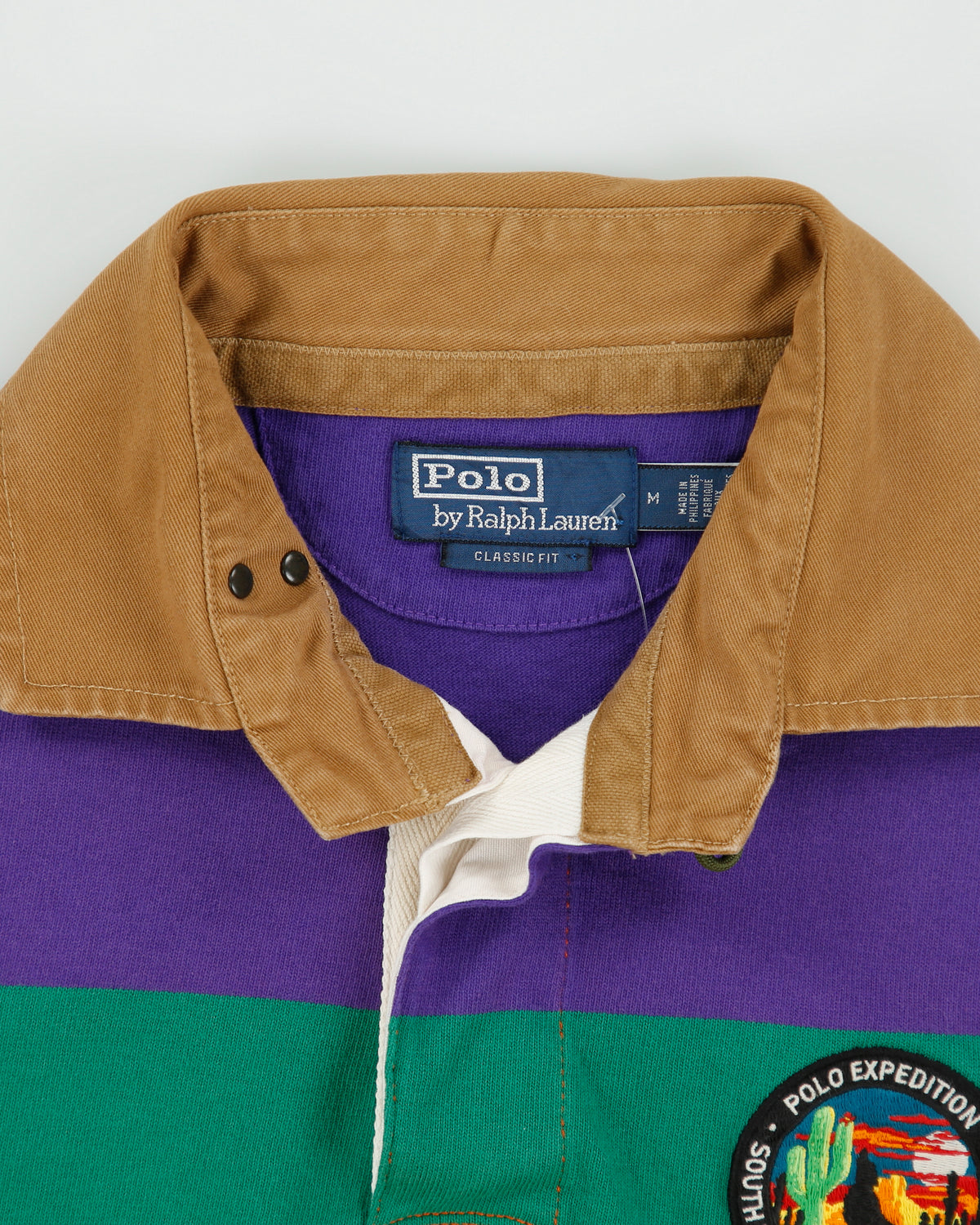 Polo Ralph Lauren Striped Polo Sportsman Expedition Classic Fit Long Sleeve Rugby Shirt - M