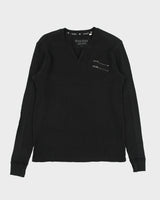 Vintage Y2K Guess Heavyweight Long Sleeve Notch Neck Zipper Waffle T-Shirt - L