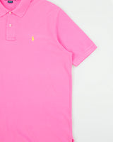 Vintage Y2K 00s Polo Ralph Lauren Hot Pink Classic Short Sleeve Polo Shirt - XL