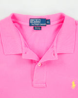Vintage Y2K 00s Polo Ralph Lauren Hot Pink Classic Short Sleeve Polo Shirt - XL