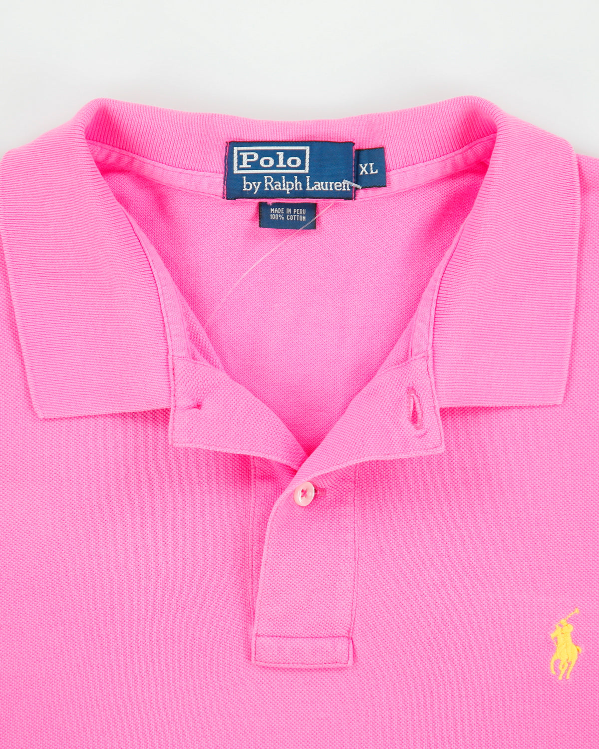 Vintage Y2K 00s Polo Ralph Lauren Hot Pink Classic Short Sleeve Polo Shirt - XL