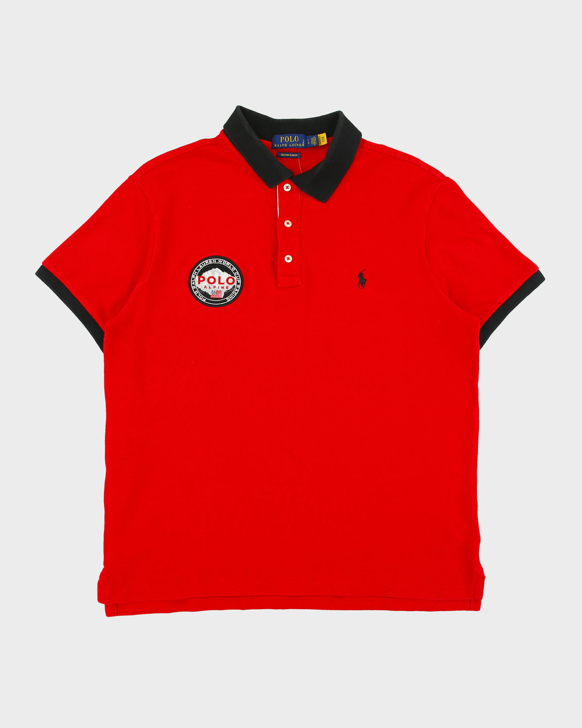 Polo Ralph Lauren Alpine World Cup Racing Custom Slim Fit Short Sleeve Polo Shirt - L