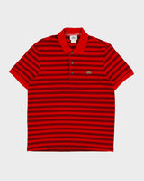 Vintage Y2K 00s Lacoste Striped Regular Fit Short Sleeve Polo Shirt - M