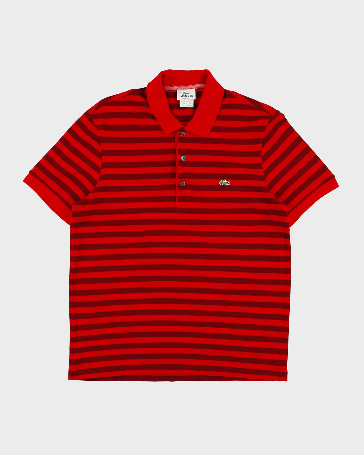 Vintage Y2K 00s Lacoste Striped Regular Fit Short Sleeve Polo Shirt - M