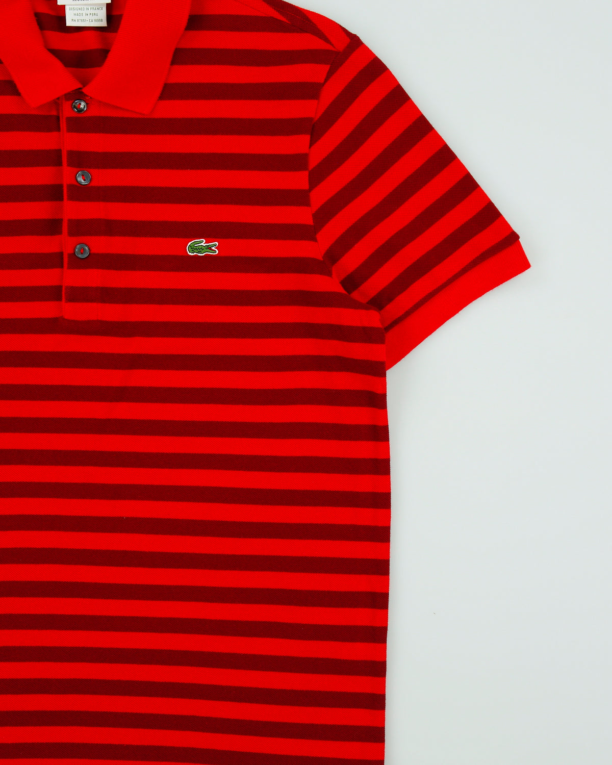 Vintage Y2K 00s Lacoste Striped Regular Fit Short Sleeve Polo Shirt - M