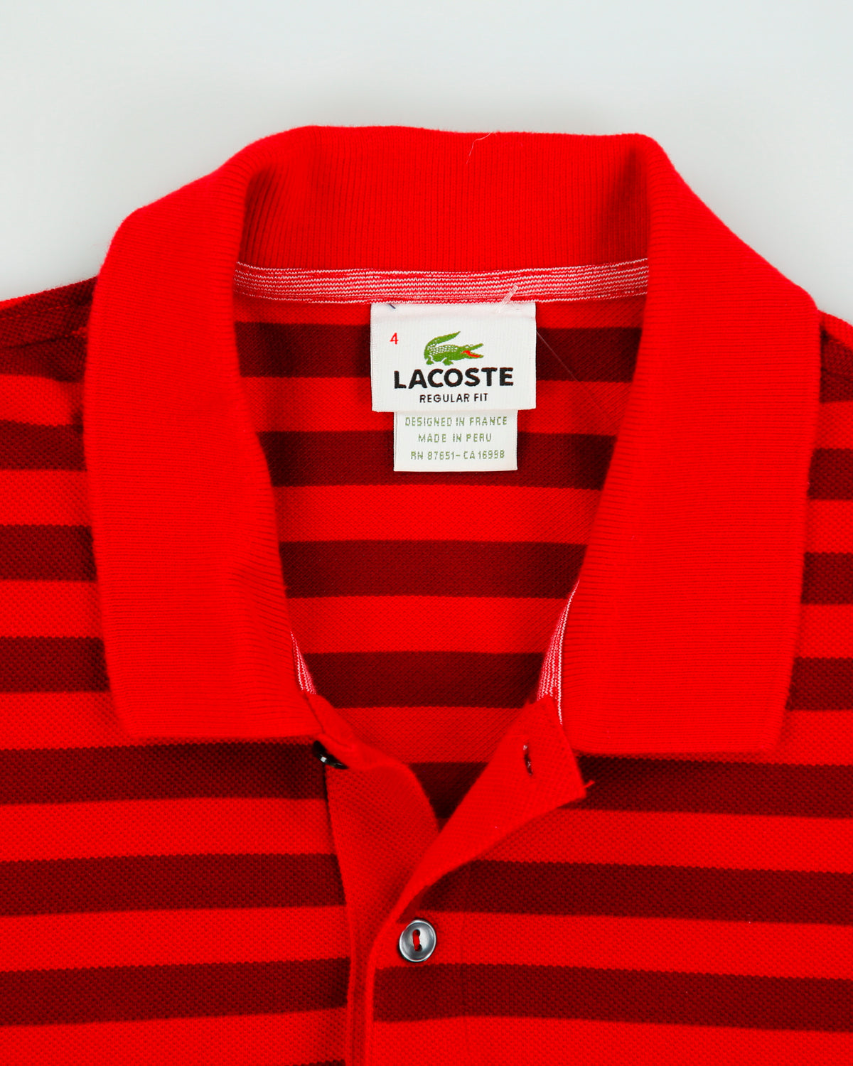 Vintage Y2K 00s Lacoste Striped Regular Fit Short Sleeve Polo Shirt - M