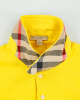 Vintage Burberry Brit Nova Check Collar Classic Pique Short Sleeve Polo Shirt - L