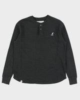 Vintage Y2K 00s Kangol Heavyweight Embroidered Long Sleeve Henley Waffle T-Shirt - L
