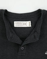 Vintage Y2K 00s Kangol Heavyweight Embroidered Long Sleeve Henley Waffle T-Shirt - L