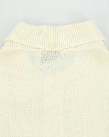 Vintage 1970s White Ram Pale Yellow Open Knit Made In Canada Short Sleeve Polo Shirt - M