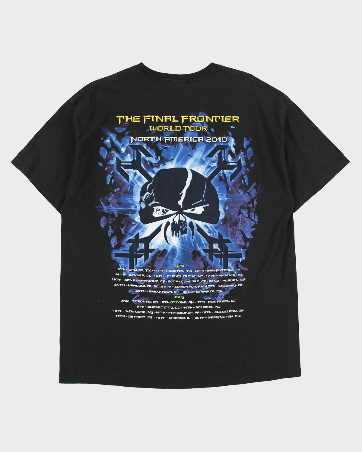 Vintage Iron Maiden The Final Frontier World Tour 2010 North America Alien Eddie Heavyweight Hanes Crewneck T-Shirt - XL