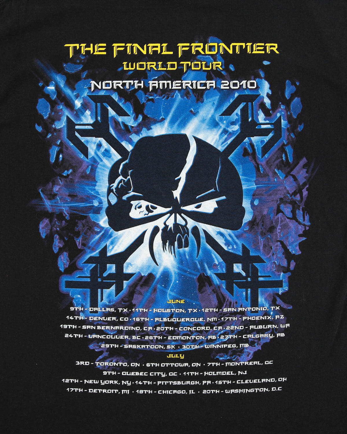 Vintage Iron Maiden The Final Frontier World Tour 2010 North America Alien Eddie Heavyweight Hanes Crewneck T-Shirt - XL