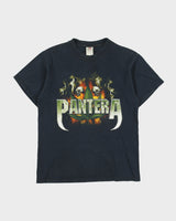 Vintage 2002 Pantera Flaming Marijuana Skull Heavyweight Crewneck T-Shirt - M
