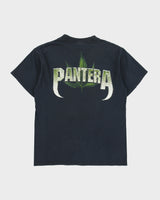 Vintage 2002 Pantera Flaming Marijuana Skull Heavyweight Crewneck T-Shirt - M