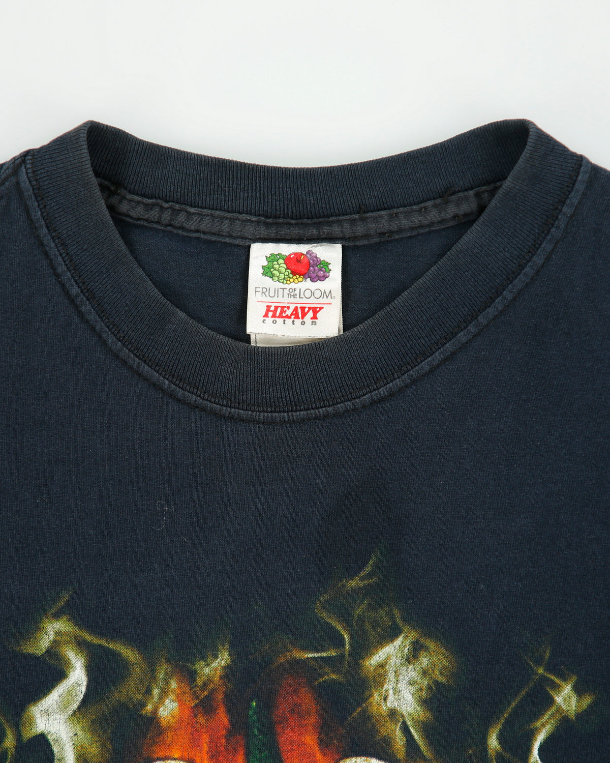 Vintage 2002 Pantera Flaming Marijuana Skull Heavyweight Crewneck T-Shirt - M