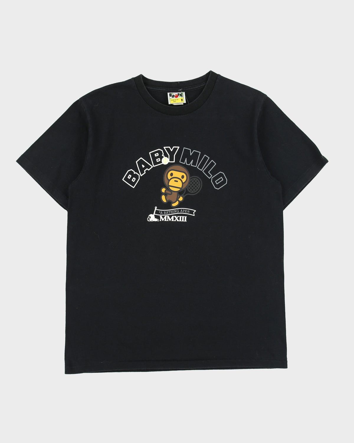 Vintage 2009 Bape A Bathing Ape Baby Milo Tennis Heavyweight Crewneck T-Shirt - M