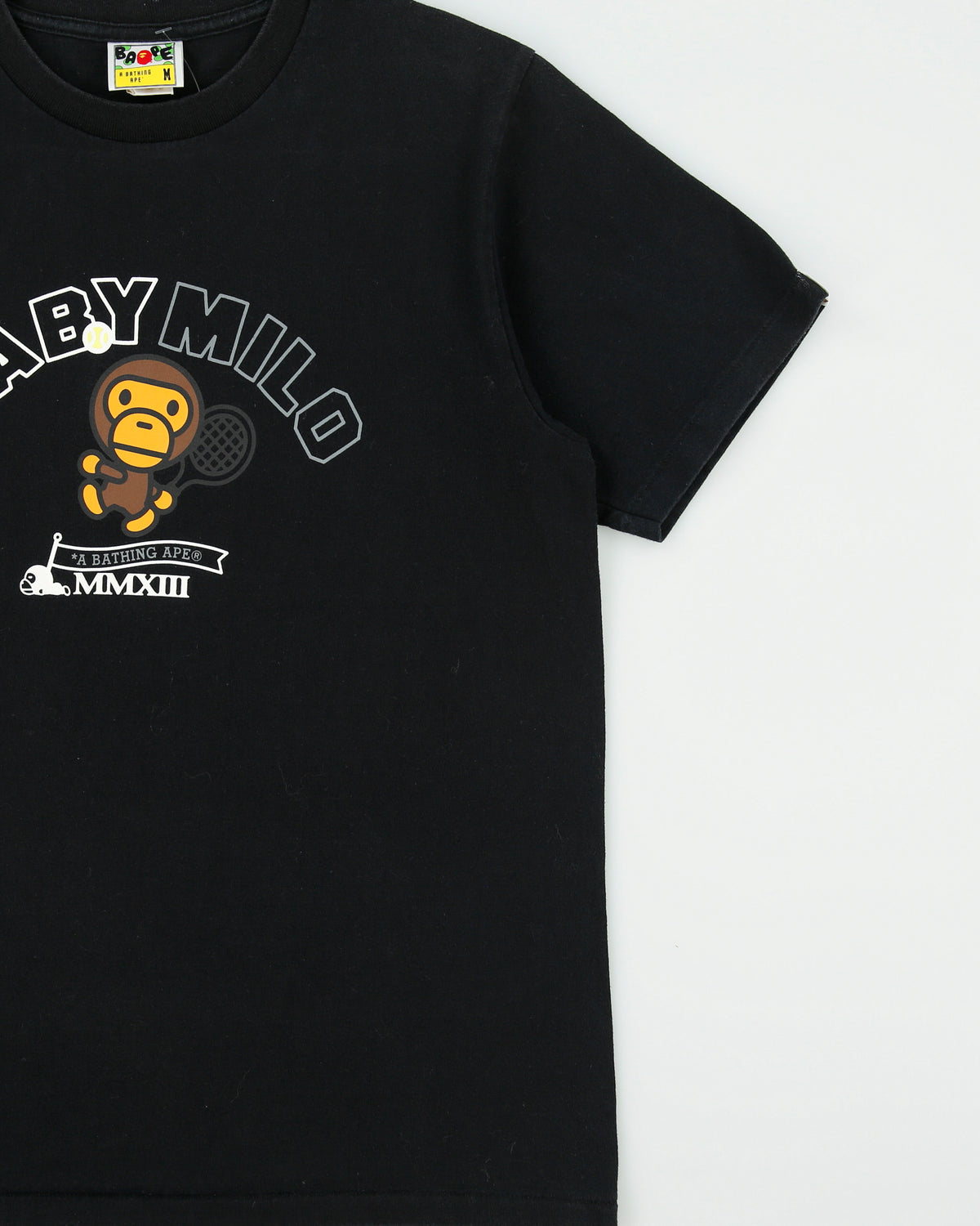 Vintage 2009 Bape A Bathing Ape Baby Milo Tennis Heavyweight Crewneck T-Shirt - M
