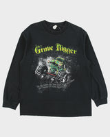 Vintage Grave Digger Monster Jam Heavyweight Long Sleeve Crewneck T-Shirt - L