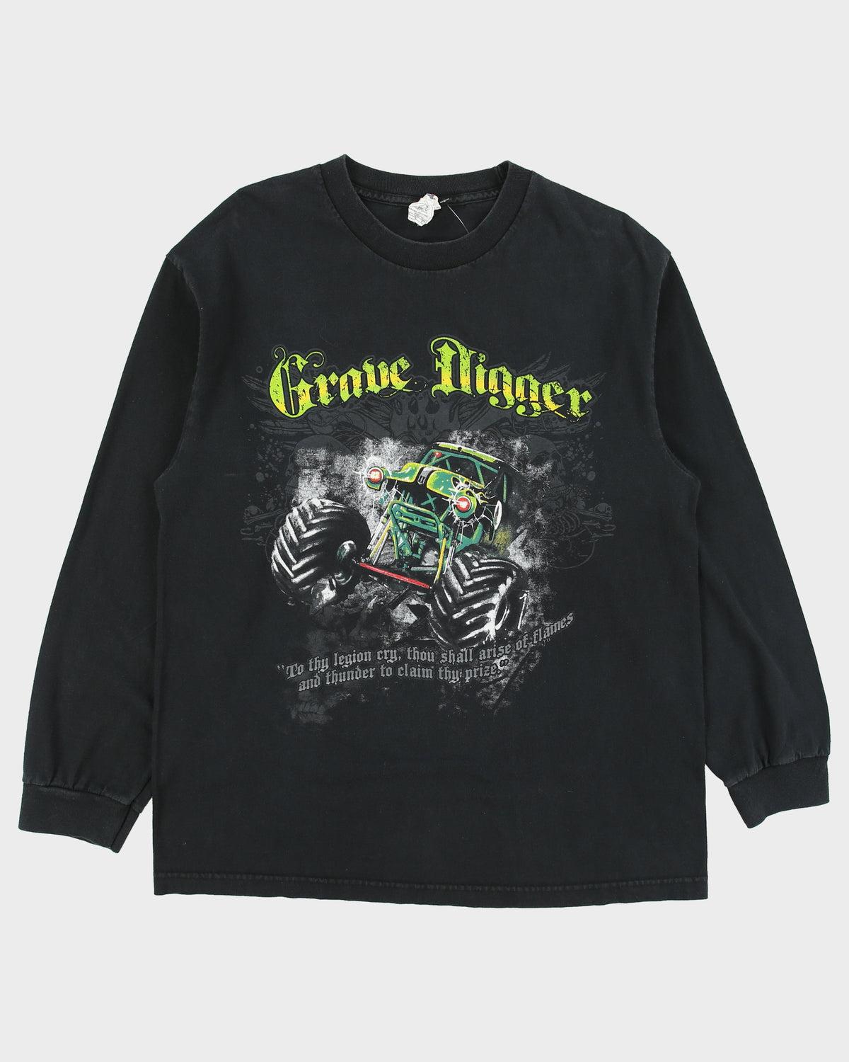 Vintage Grave Digger Monster Jam Heavyweight Long Sleeve Crewneck T-Shirt - L