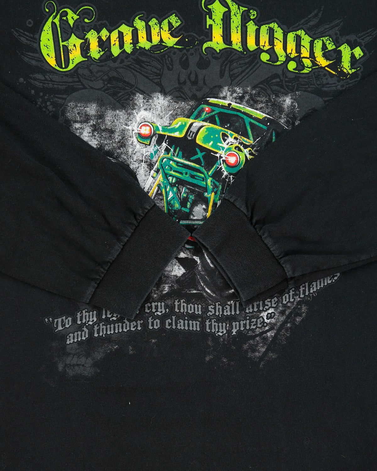 Vintage Grave Digger Monster Jam Heavyweight Long Sleeve Crewneck T-Shirt - L