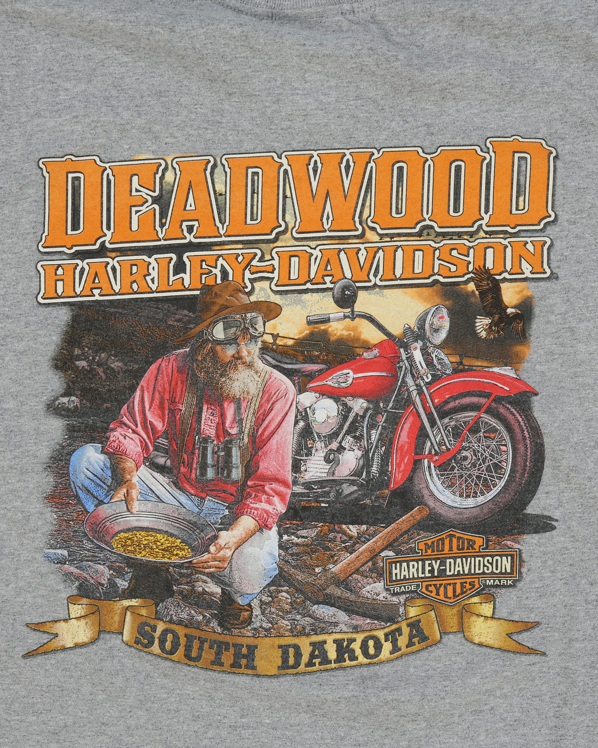 Vintage Harley Davidson Deadwood South Dakota Heavyweight Crewneck T-Shirt - L