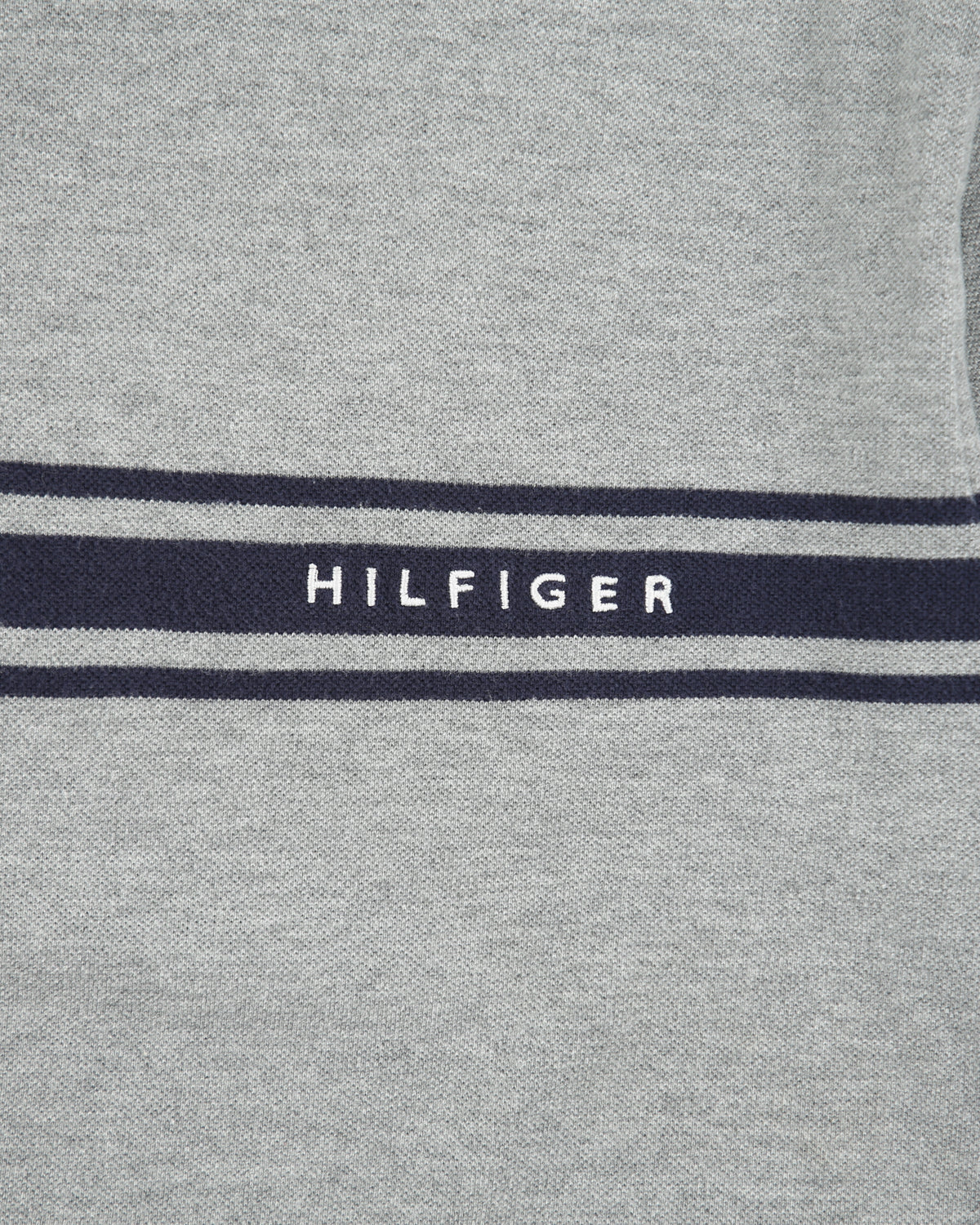 Vintage Y2K 00s Tommy Hilfiger Marl Grey Heavyweight Embroidered V-Neck T-Shirt - M