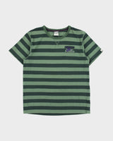 Vintage Y2K 00s Nike Athl Dept. Patchwork Striped Heavyweight Crewneck T-Shirt - M