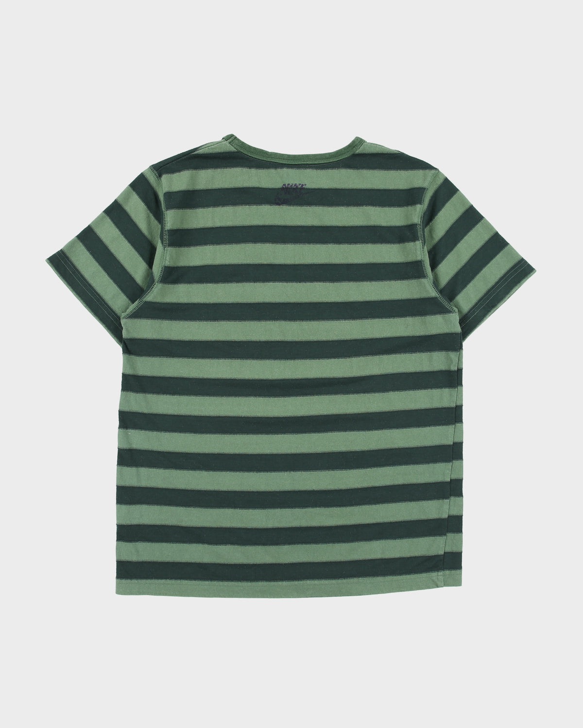 Vintage Y2K 00s Nike Athl Dept. Patchwork Striped Heavyweight Crewneck T-Shirt - M