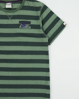 Vintage Y2K 00s Nike Athl Dept. Patchwork Striped Heavyweight Crewneck T-Shirt - M