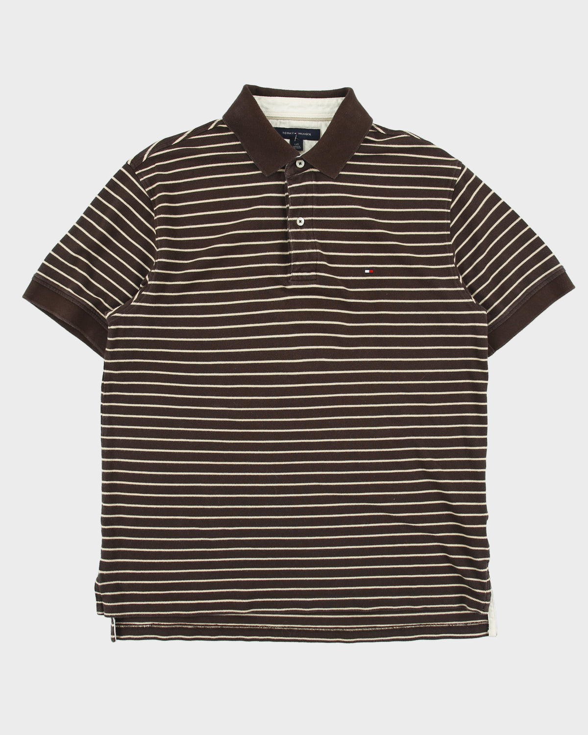 Vintage Y2K 00s Tommy Hilfiger Striped Classic Short Sleeve Polo Shirt - L
