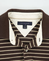 Vintage Y2K 00s Tommy Hilfiger Striped Classic Short Sleeve Polo Shirt - L