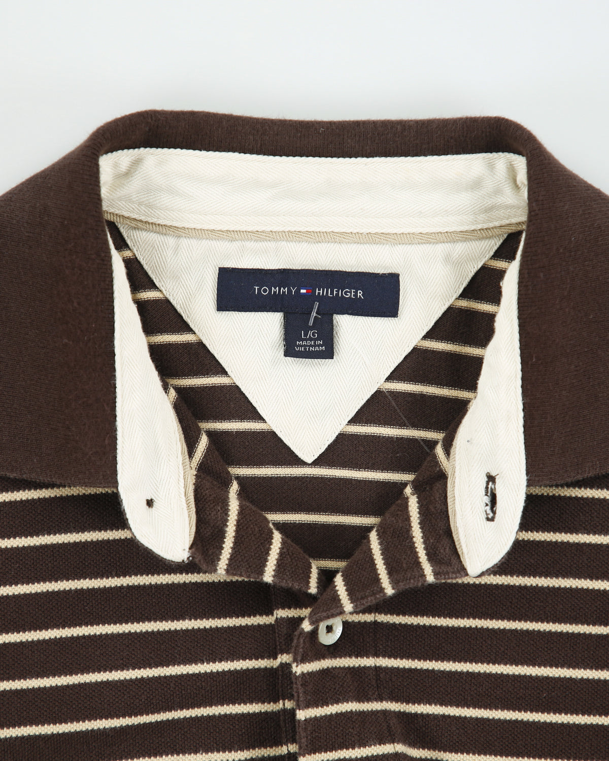 Vintage Y2K 00s Tommy Hilfiger Striped Classic Short Sleeve Polo Shirt - L