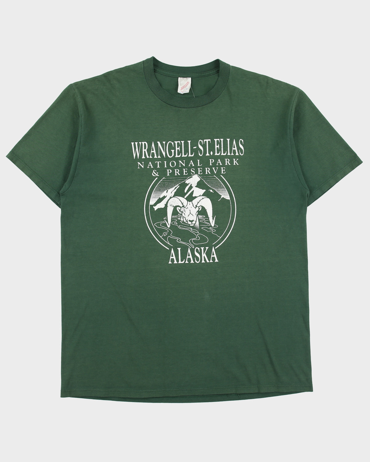 Vintage 1990s Wrangell - St.Elias Alaska Heavyweight Jerzees Made In USA Crewneck T-Shirt - XL